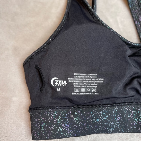 Black Reflective Mirage Light n Tight Cross Strap Bra - Picture 4 of 4